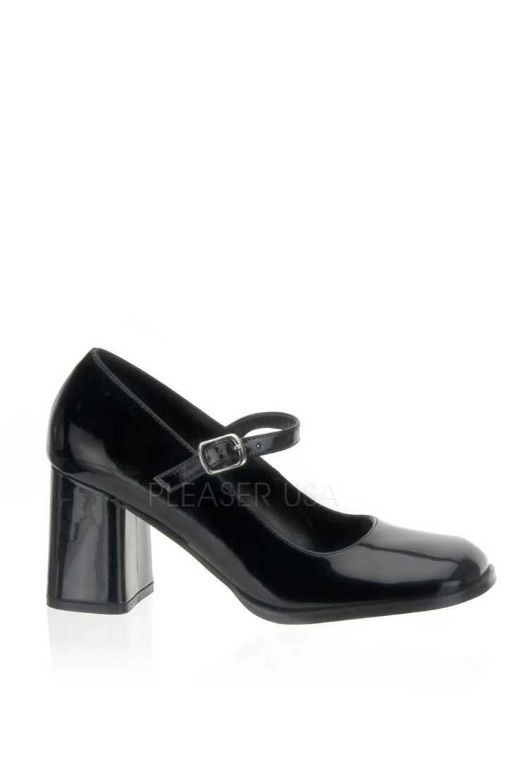 Black Closed Toe Maryjane High Heels Patent