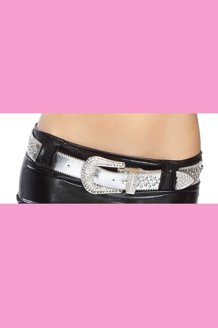 Silver Rhinestone Detail Belt