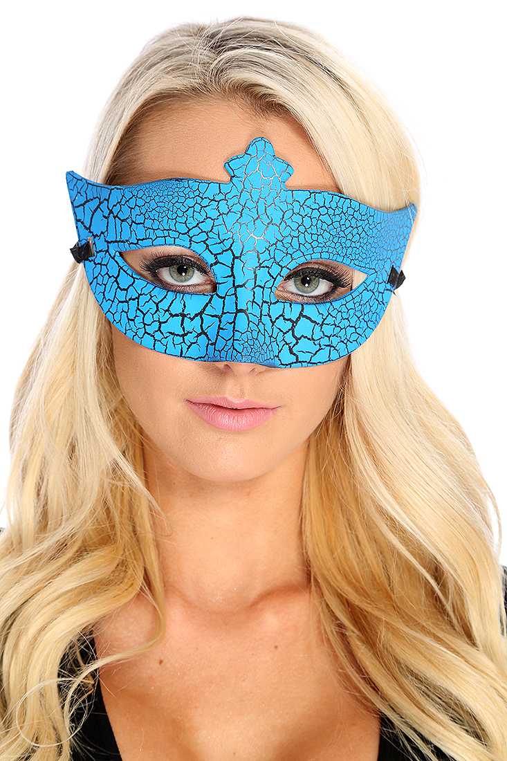 Blue Crackle Paint Eye Mask