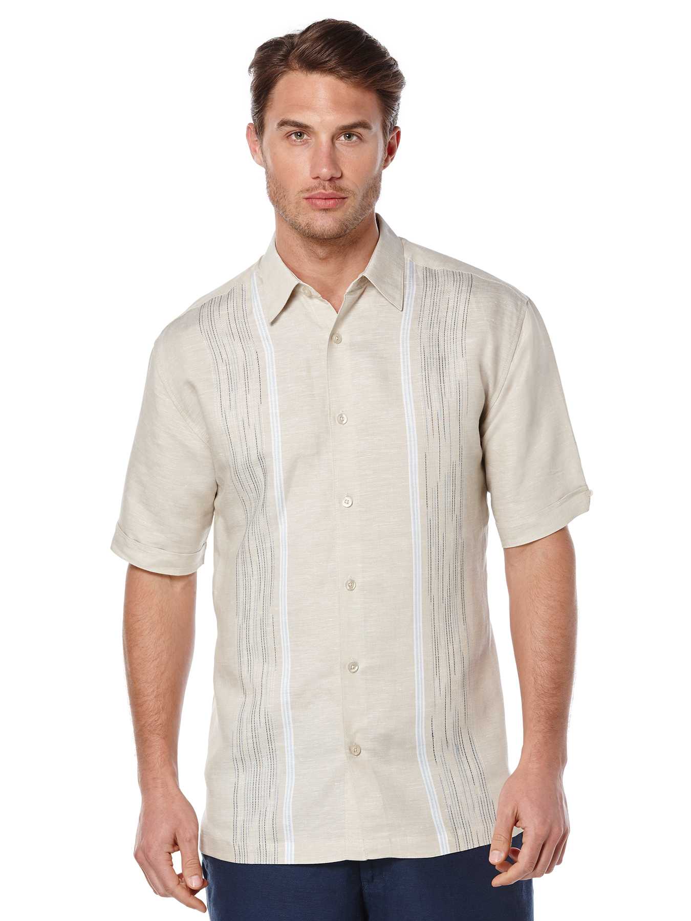 Cubavera Short Sleeve Engineered Space Dye Shirt