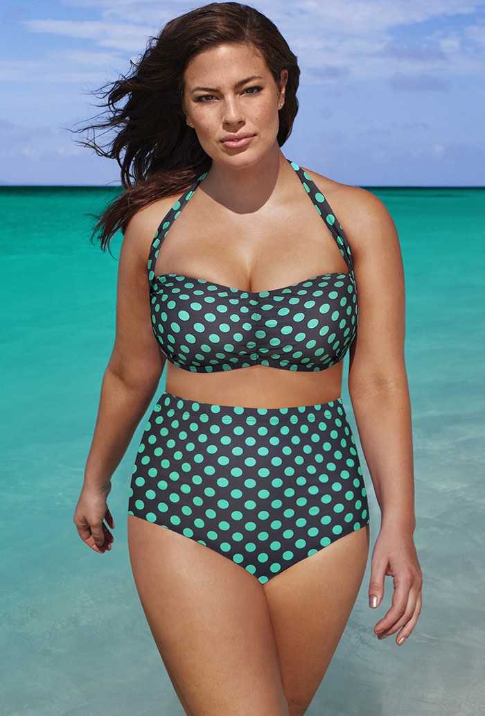 The Icon Green Dot High Waist Bikini