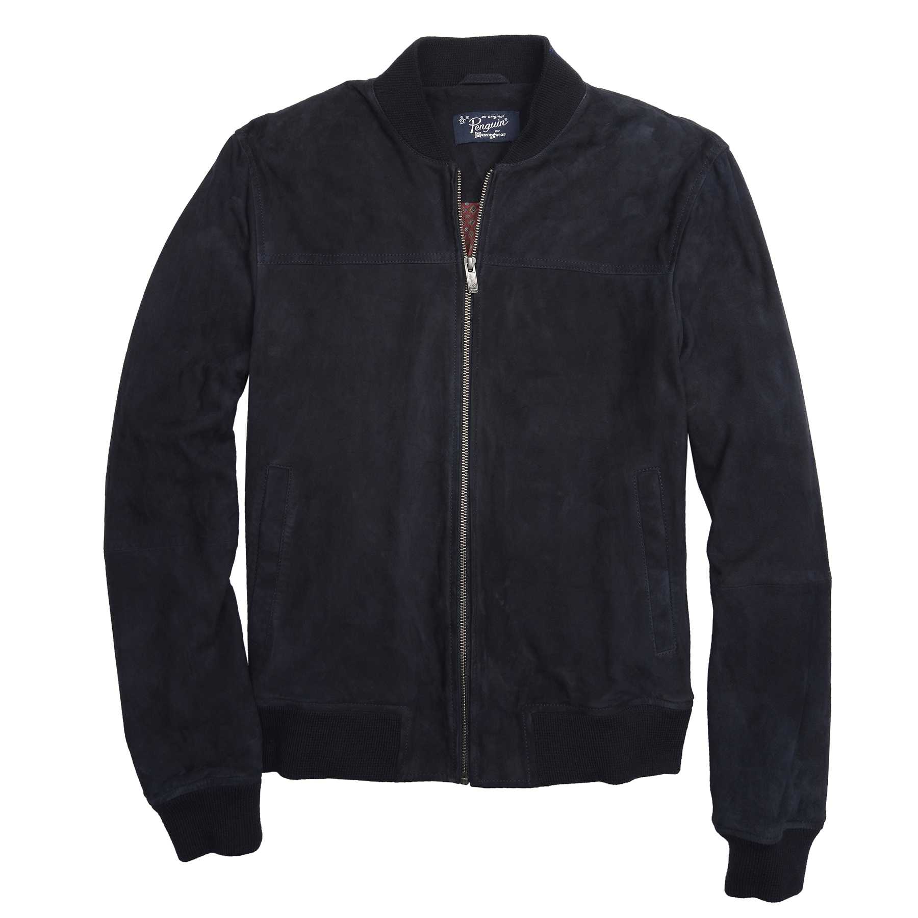 Original Penguin OP BLUE SUEDE LEATHER BOMBER