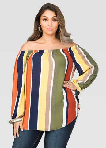Striped Off-Shoulder Blouse