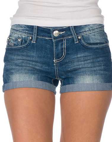 ESSENTIALS WOMENS Blue Clothing / Denim Shorts 0