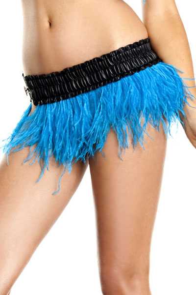 Turquoise Ostrich Feather Skirt