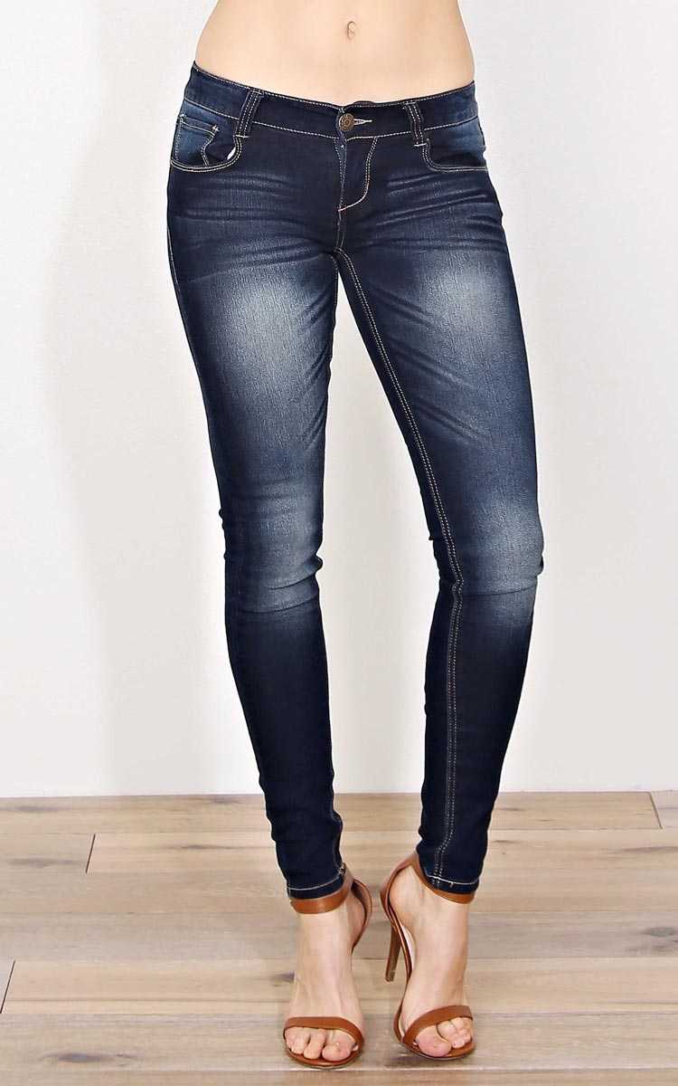 Paris Blues Brianne Denim Skinny Jeans - Dark Denim in Size by Styles For Less