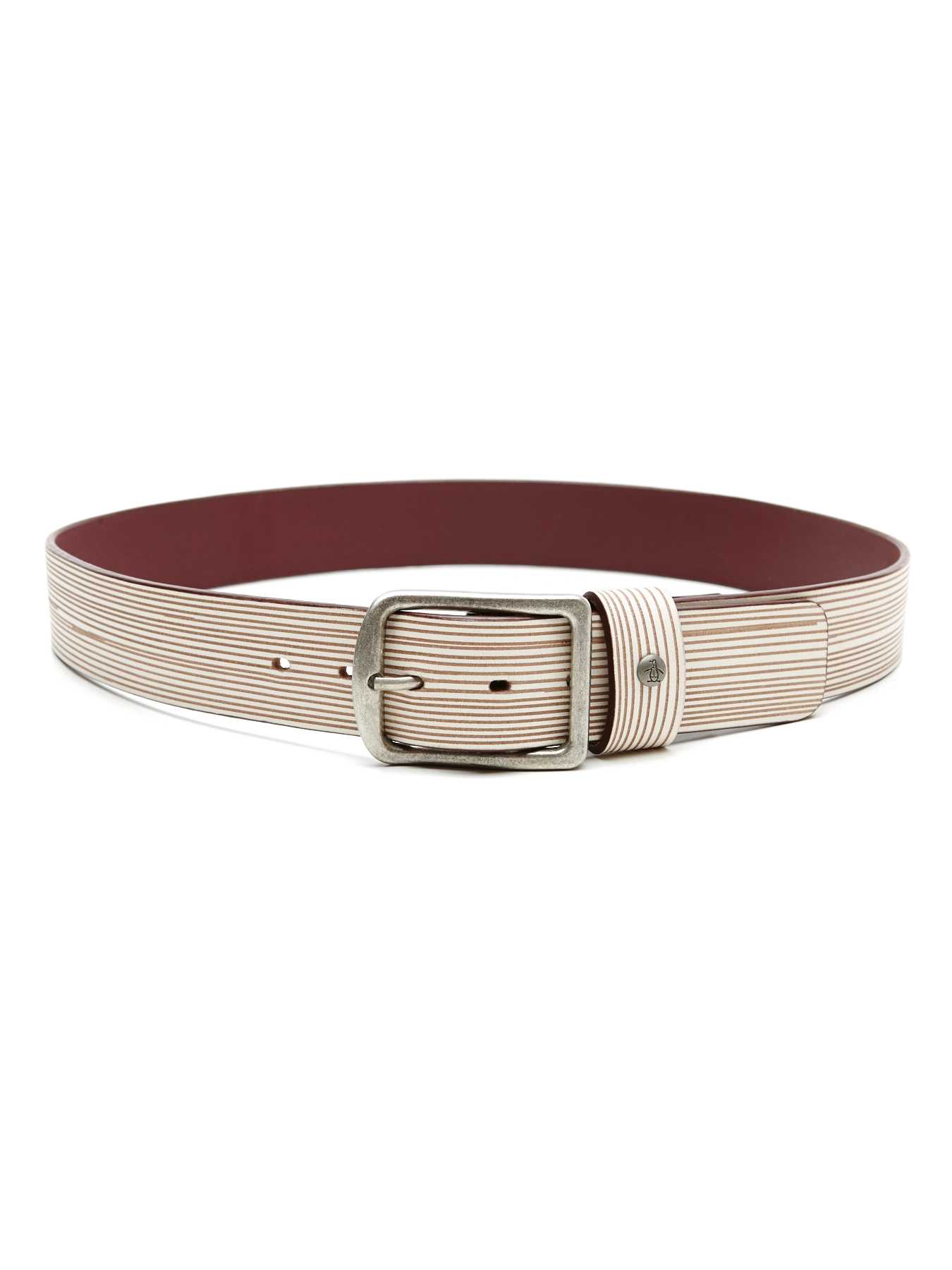 Original Penguin SCORED LEATHER BELT