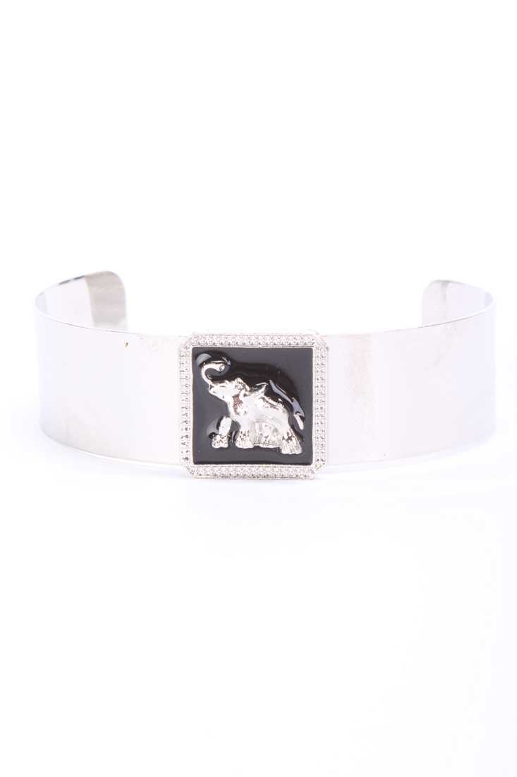 Silver Animal High Polish Metal Cute Bracelet Cuff