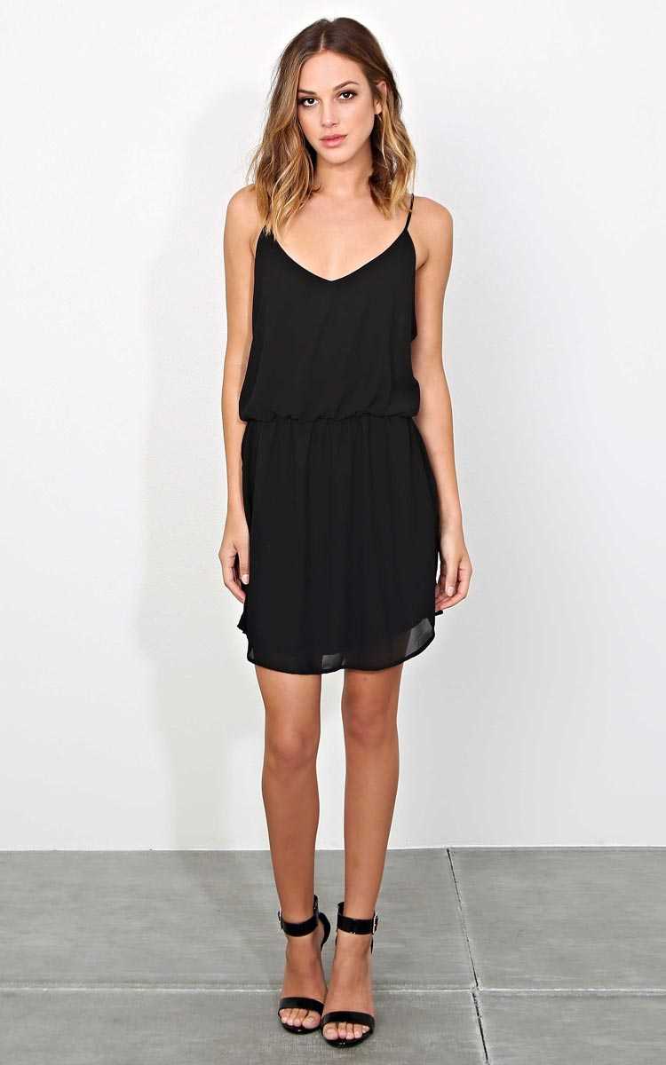 Summer Nights Woven Dress - MED - Black in Size Medium by Styles For Less