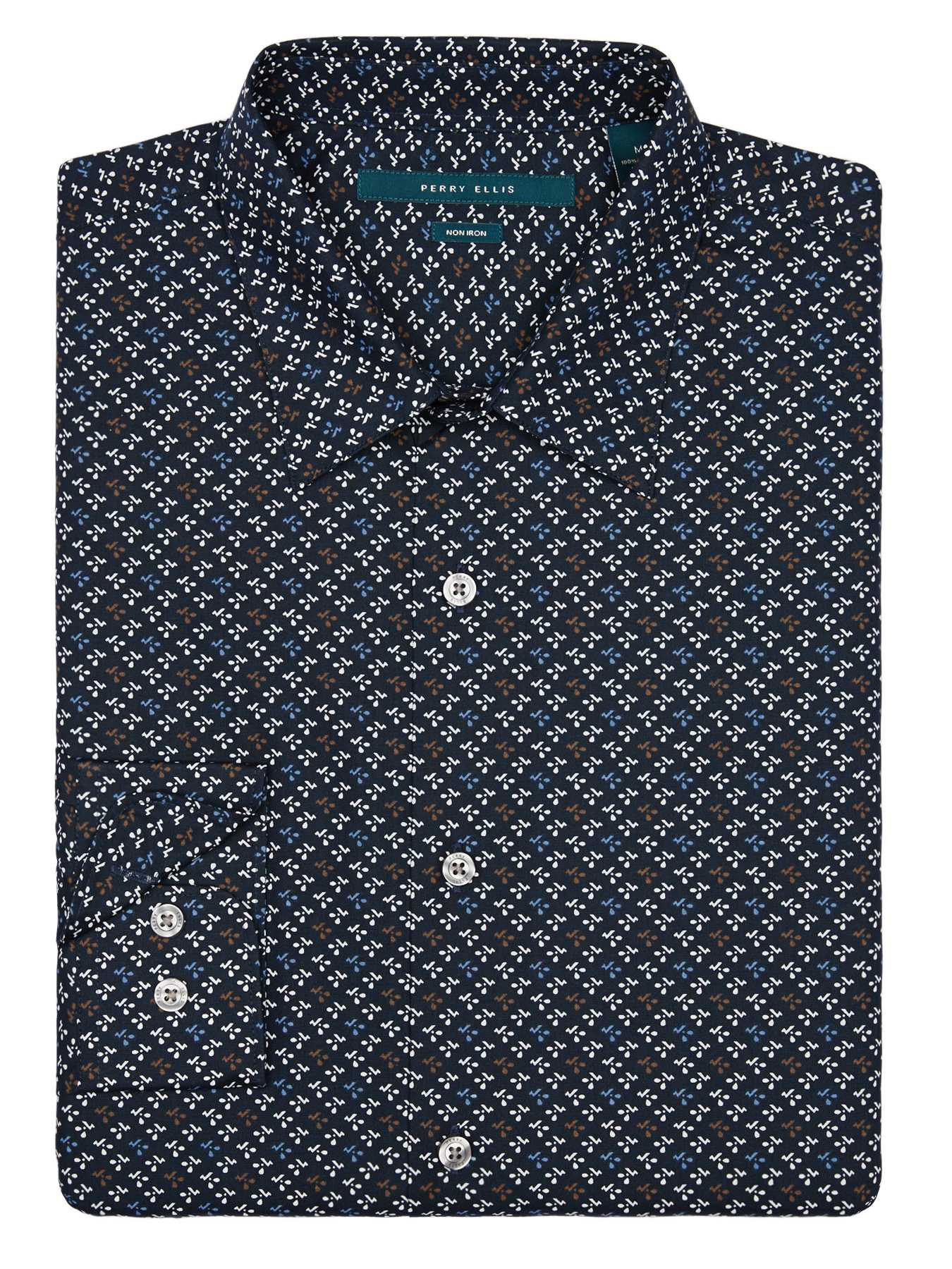 Perry Ellis Non-Iron Exclusive Mini Floral Shirt