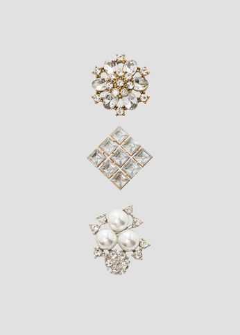Rhinestone Pearl Tac Pin Set