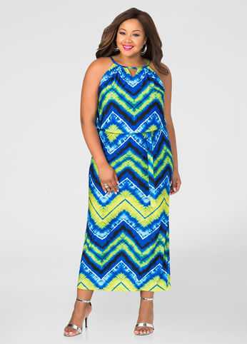 Chevron Tie Dye Maxi Dress