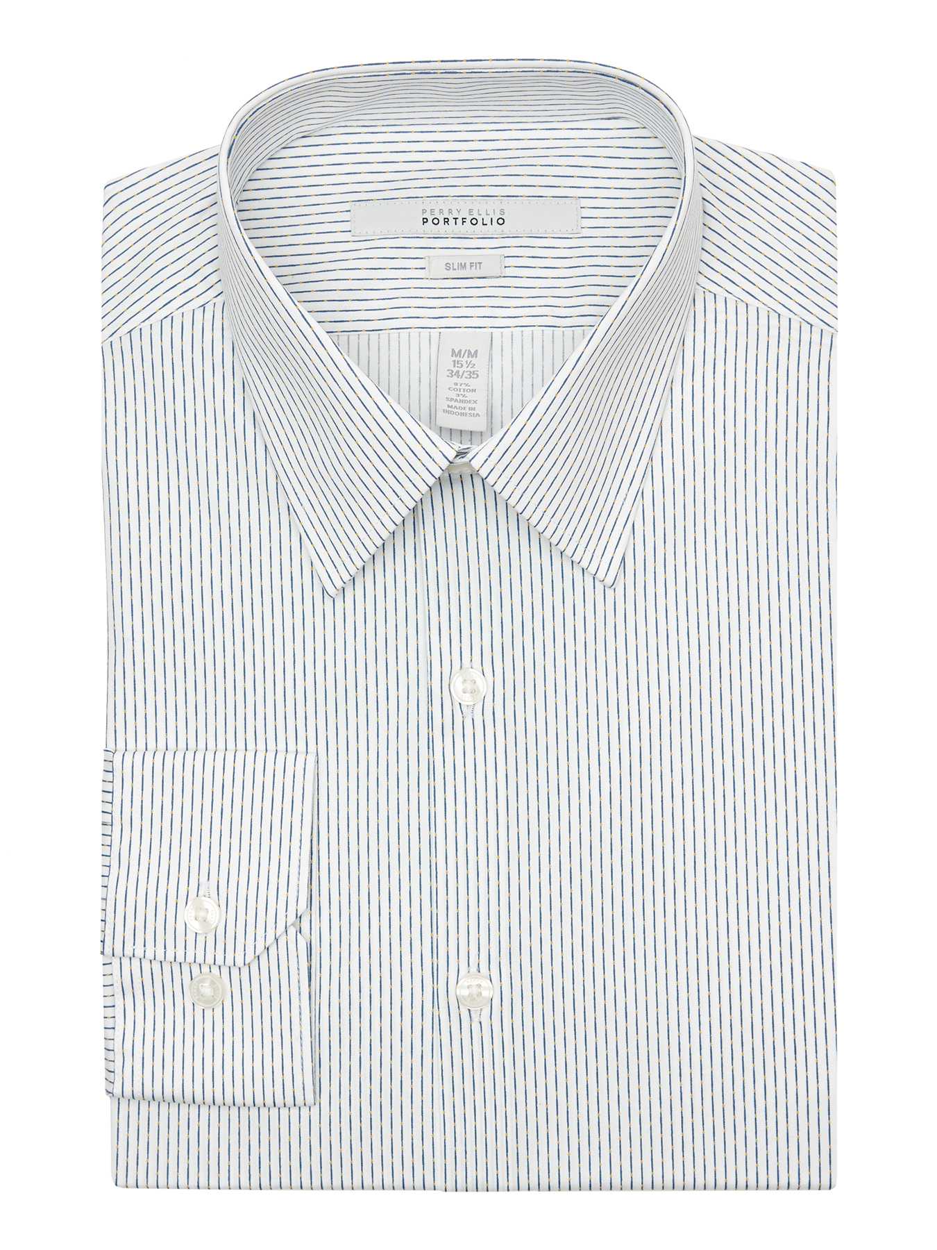 Perry Ellis Slim Fit Bamboo Stripe Dress Shirt