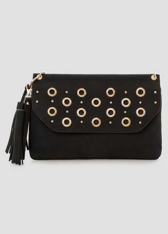 Grommet Chain Link Crossbody Bag