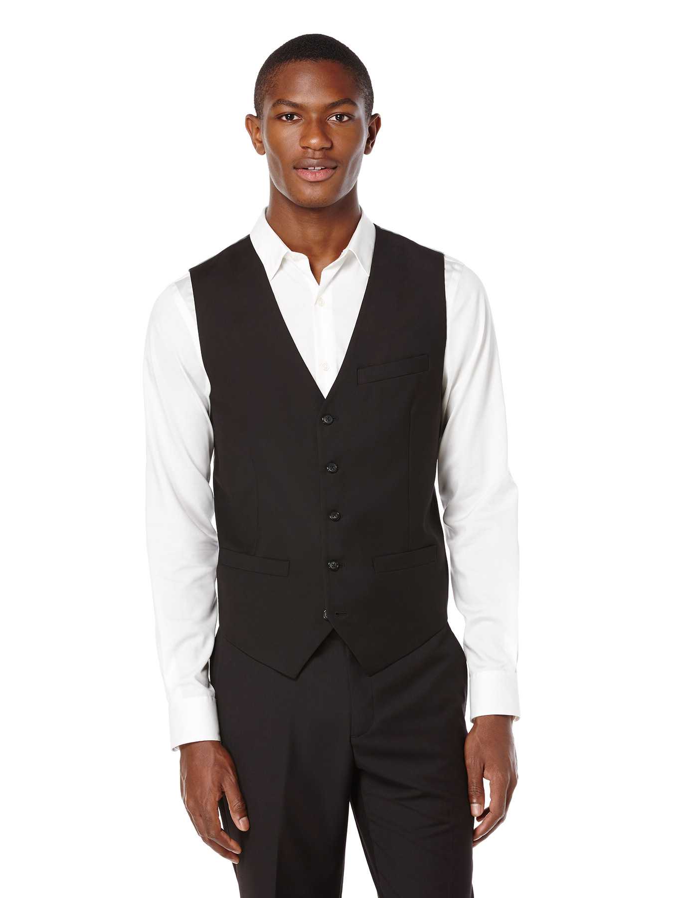 Perry Ellis Big and Tall Solid Suit Vest
