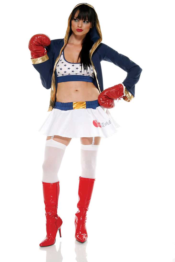 4 Pc. Hooded Boxing Girl Costume