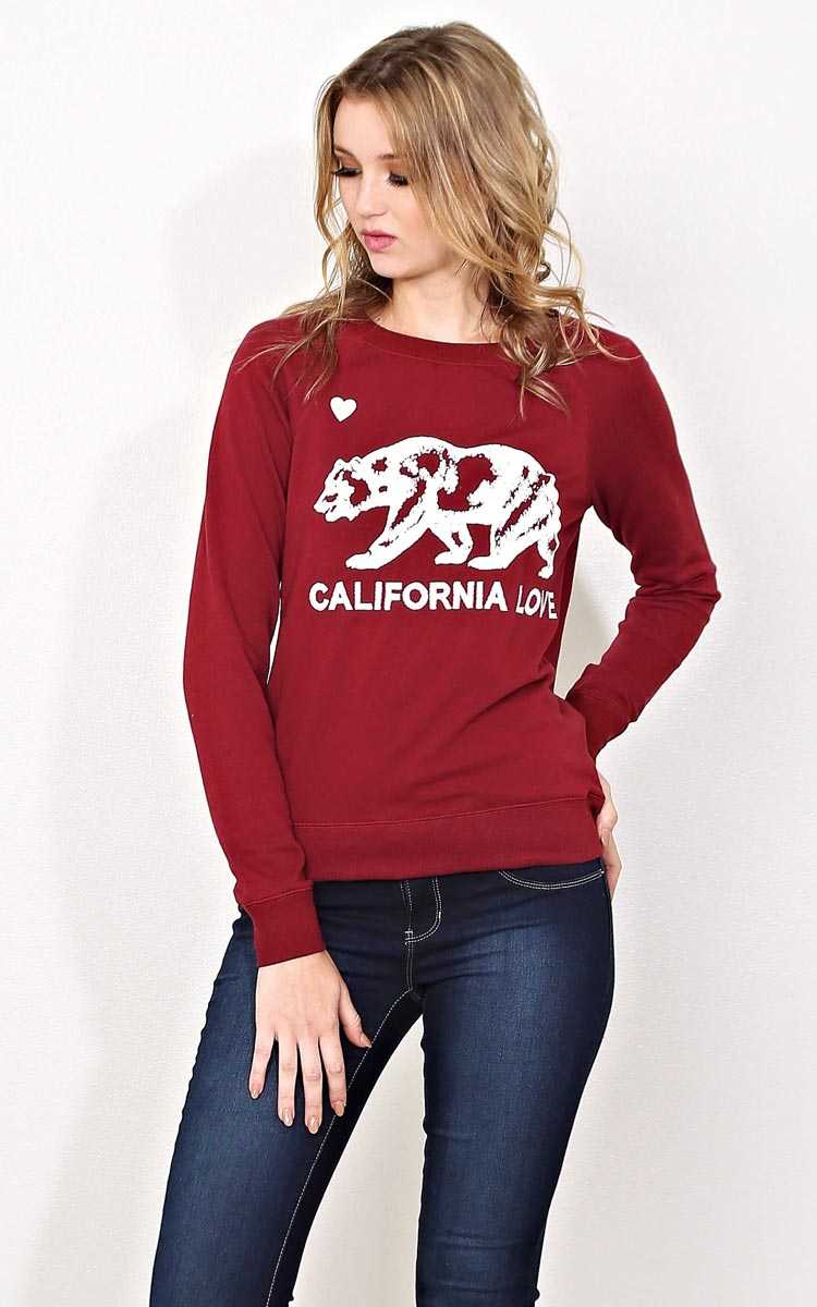 CALIFORNIA LOVE Crew Neck Pullover - Navy in Size Small by Styles For Less