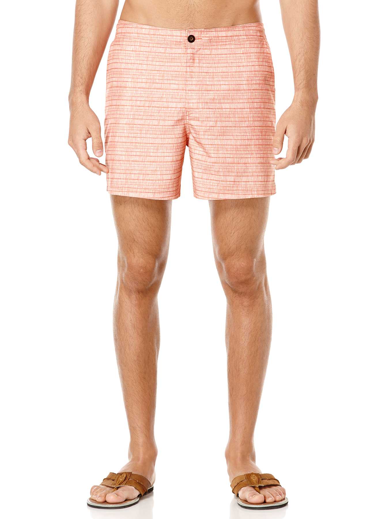 Cubavera Printed Horizontal Stripes Swim Trunk