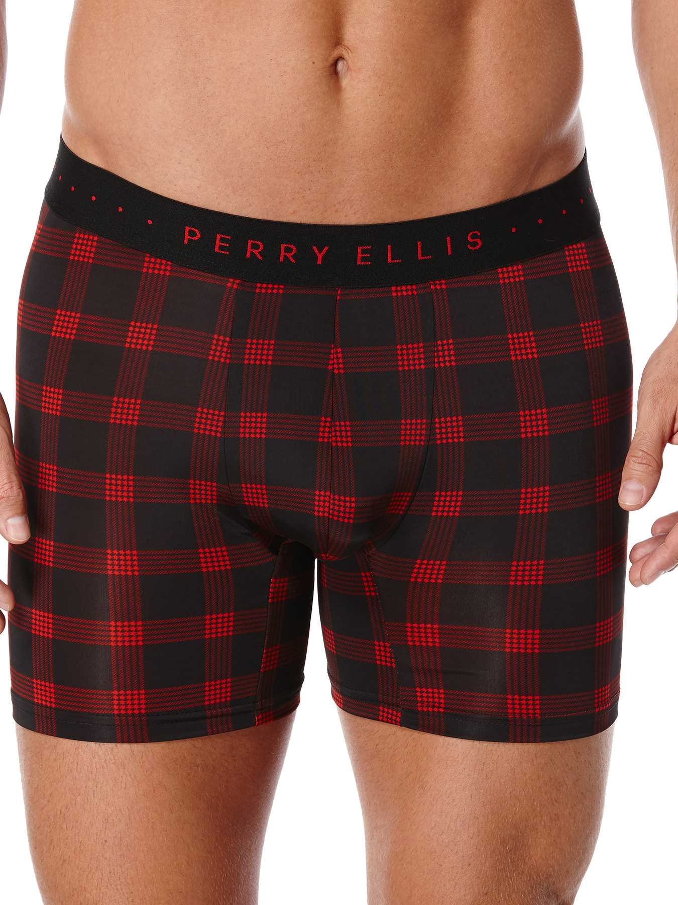 Perry Ellis Luxe Plaid Boxer Brief