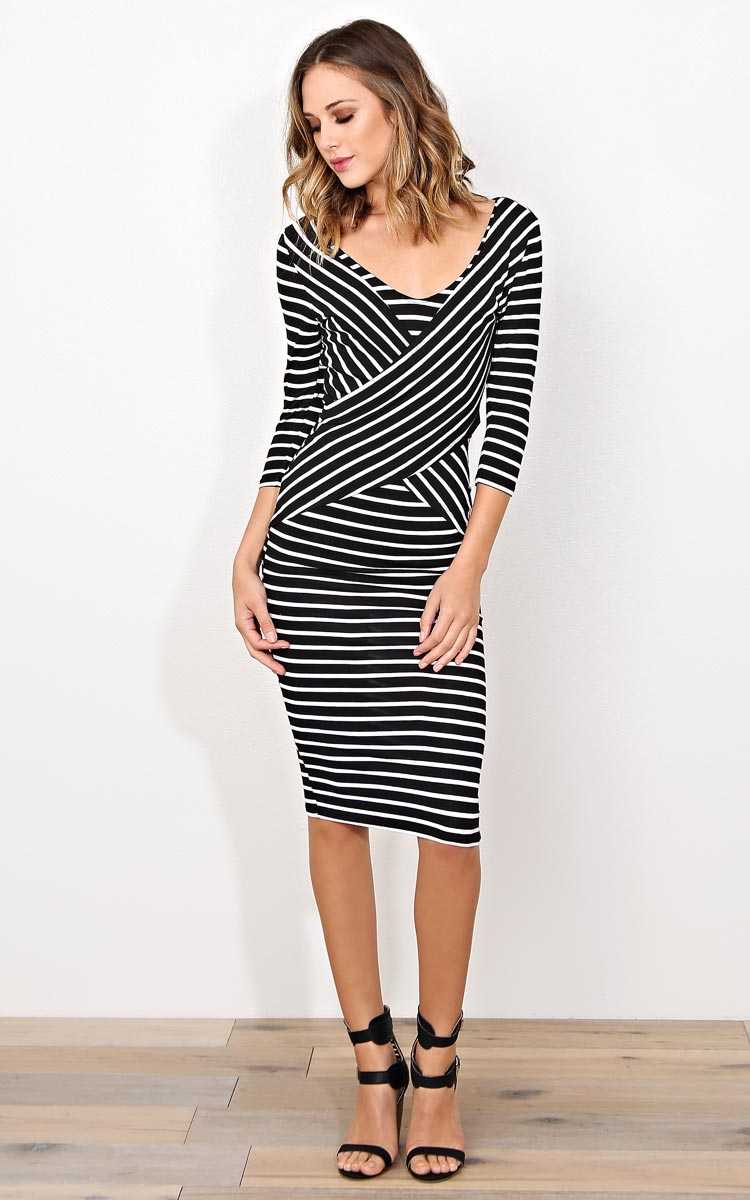 Get In Line Knit Midi Dress - LGE - in Size Large by Styles For Less