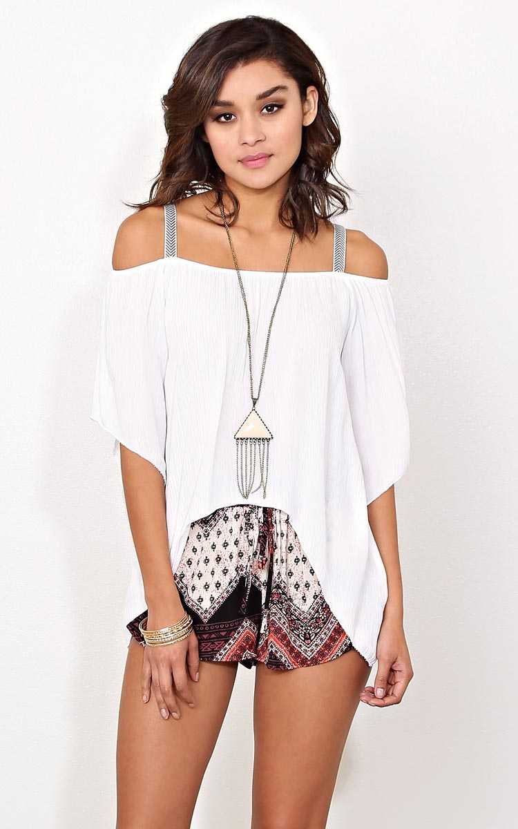 Shira Woven Necklace Top - - Ivry/Natrl in Size by Styles For Less