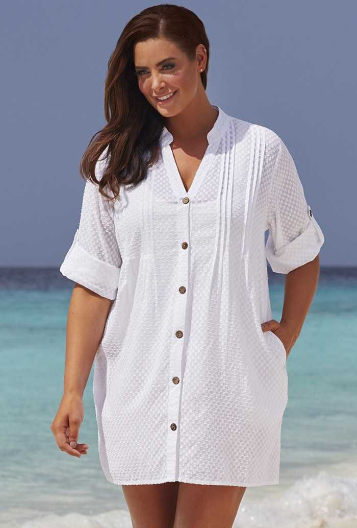 White Swiss Dot Cover Up