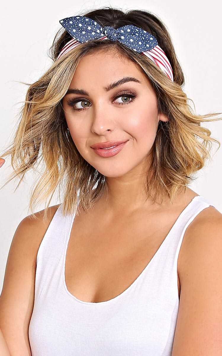 American Spirit Bow Headwrap - N/S - Red Combo by Styles For Less