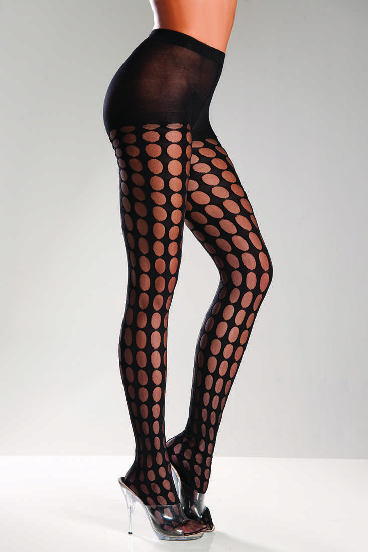 Black Lycra Crochet Pattern Pantyhose