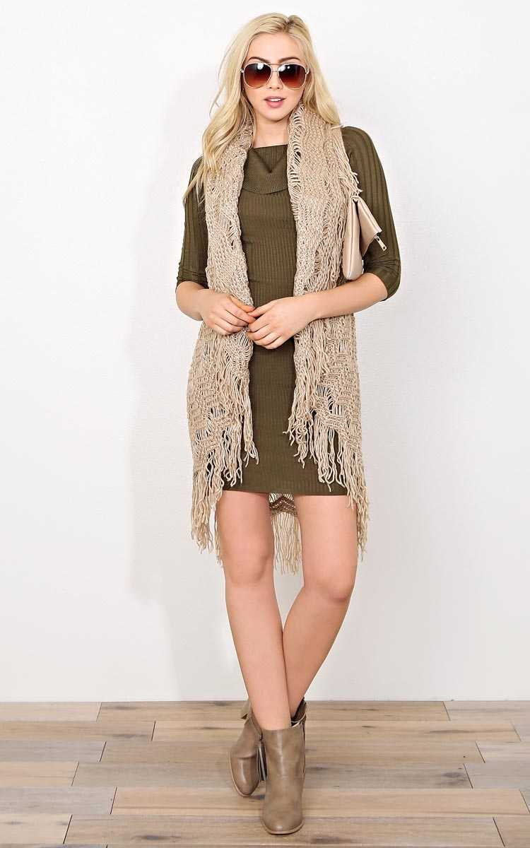 Chevron Sweater Knit Vest - XLGE - Tan in Size X-Large by Styles For Less