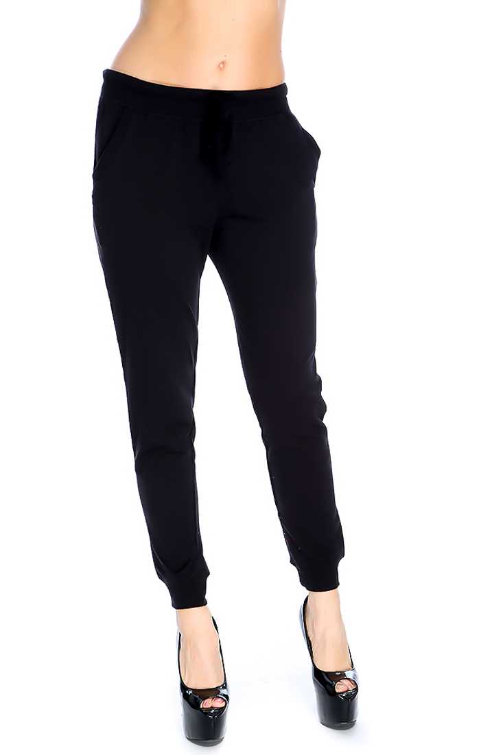Black High Waist Sweat Pants