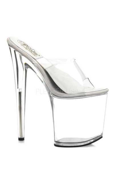 Clear Slip On Platform High Heels