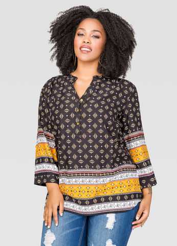 Mixed Boho Print Tunic