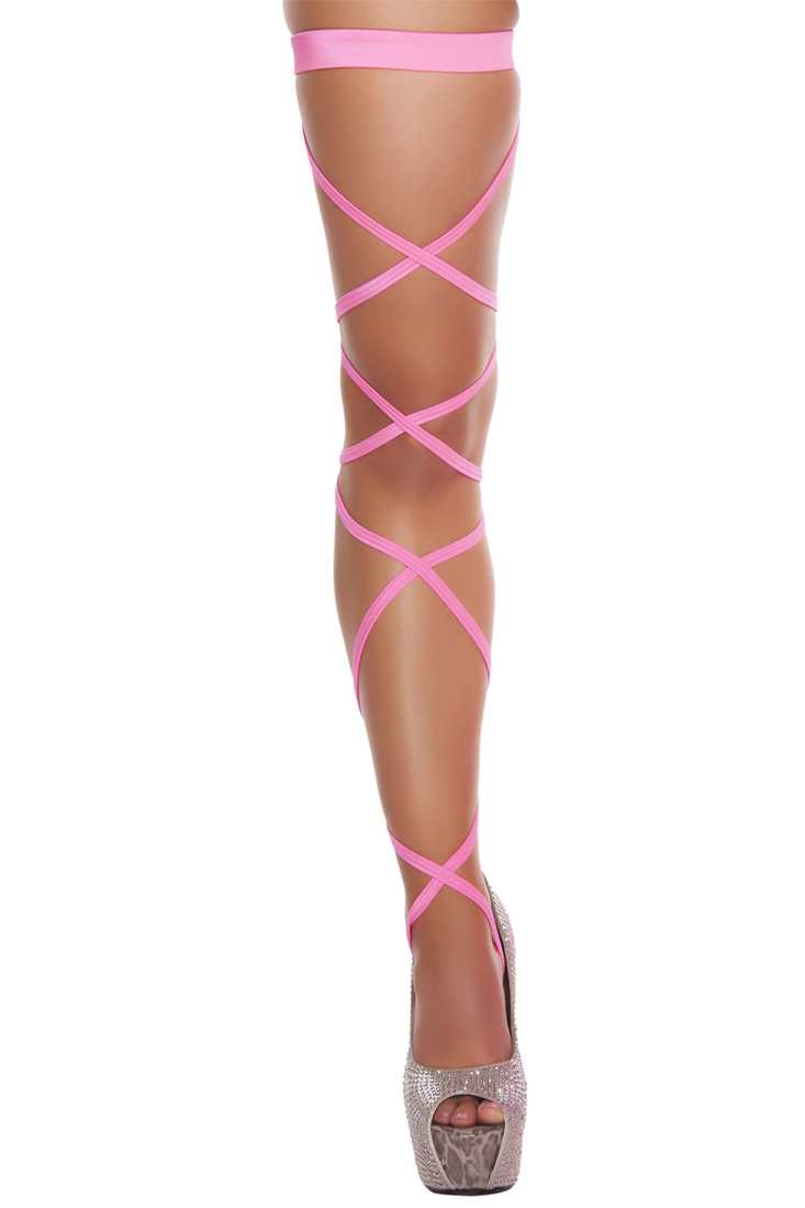 Hot Pink Solid Leg Strap with Attached Garter