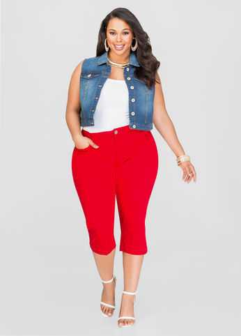 Twill Capri Pants