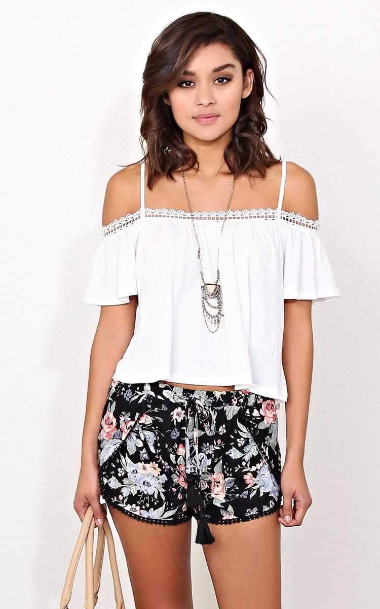White SeizeThe Day Knit Top - - Ivry/Natrl in Size by Styles For Less