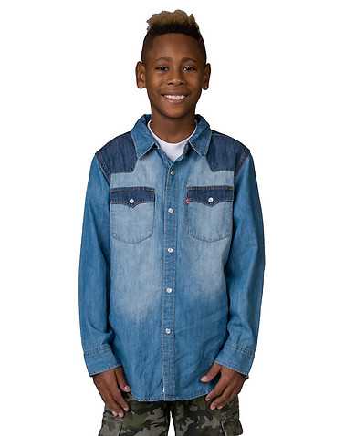 LEVIS BOYS Blue Clothing / Long Sleeve Button Downs S