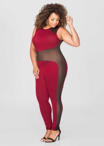 Mesh Colorblock Catsuit