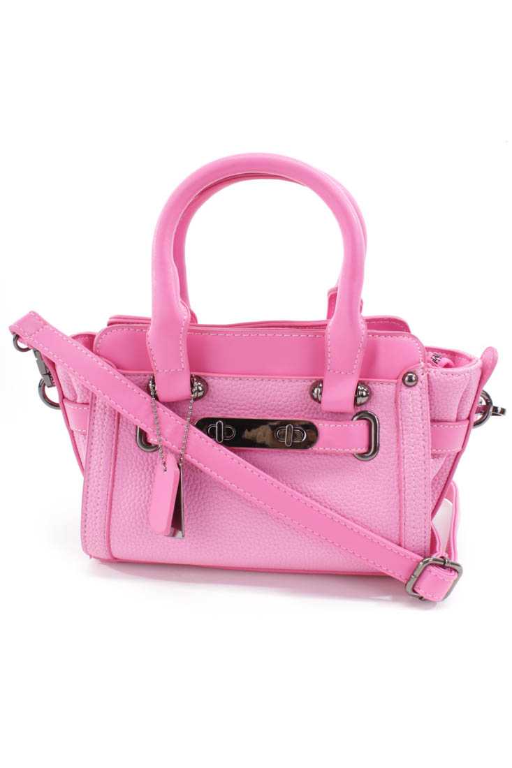 Fuchsia Faux Leather Mini Handbag