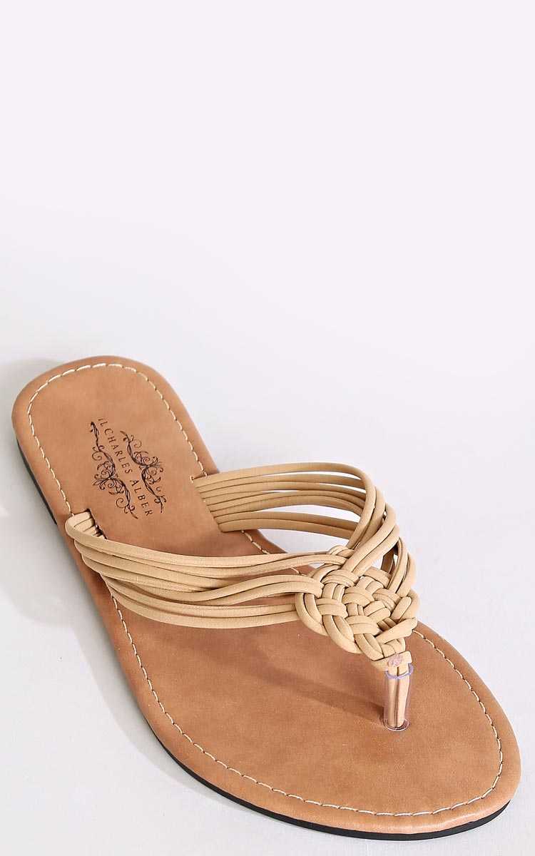 Pool Side Faux Leather Sandals - in Size by Styles For Less