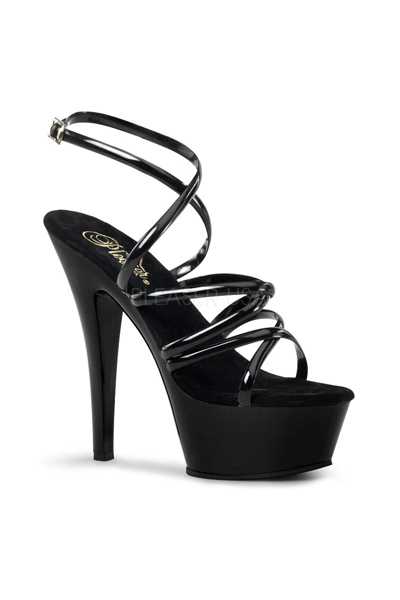 Black Strappy Open Toe Platform High Heels