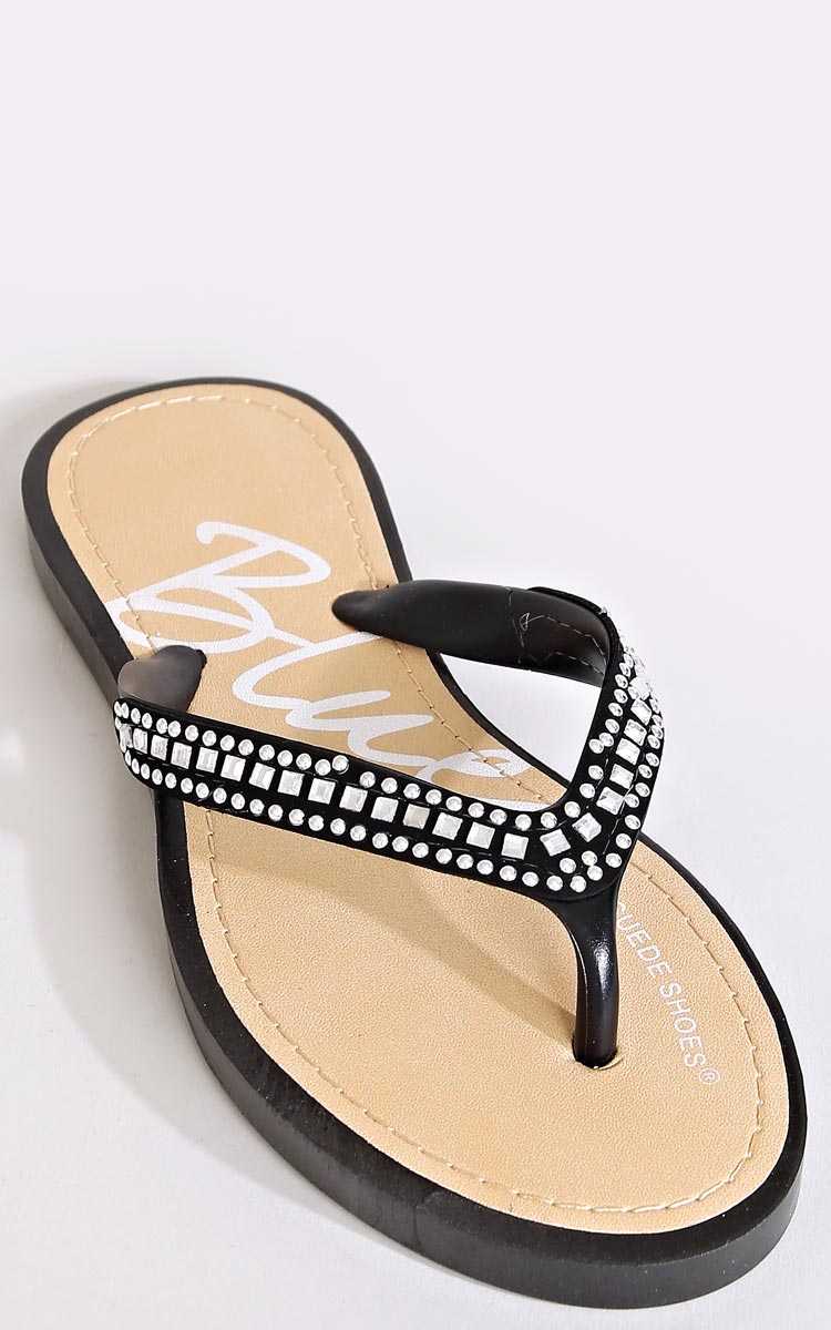 Ashley Rhinestone Jelly Flip Flops - in Size by Styles For Less