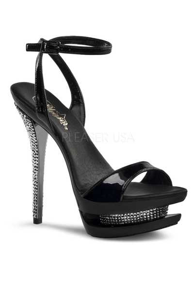 Black Pewter Patent Rhinestone High Heels