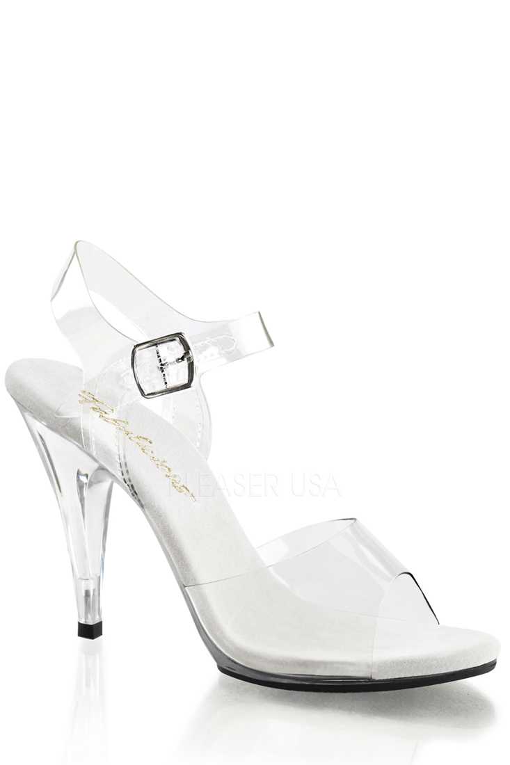 Clear Strappy Peep Toe High Heels PVC