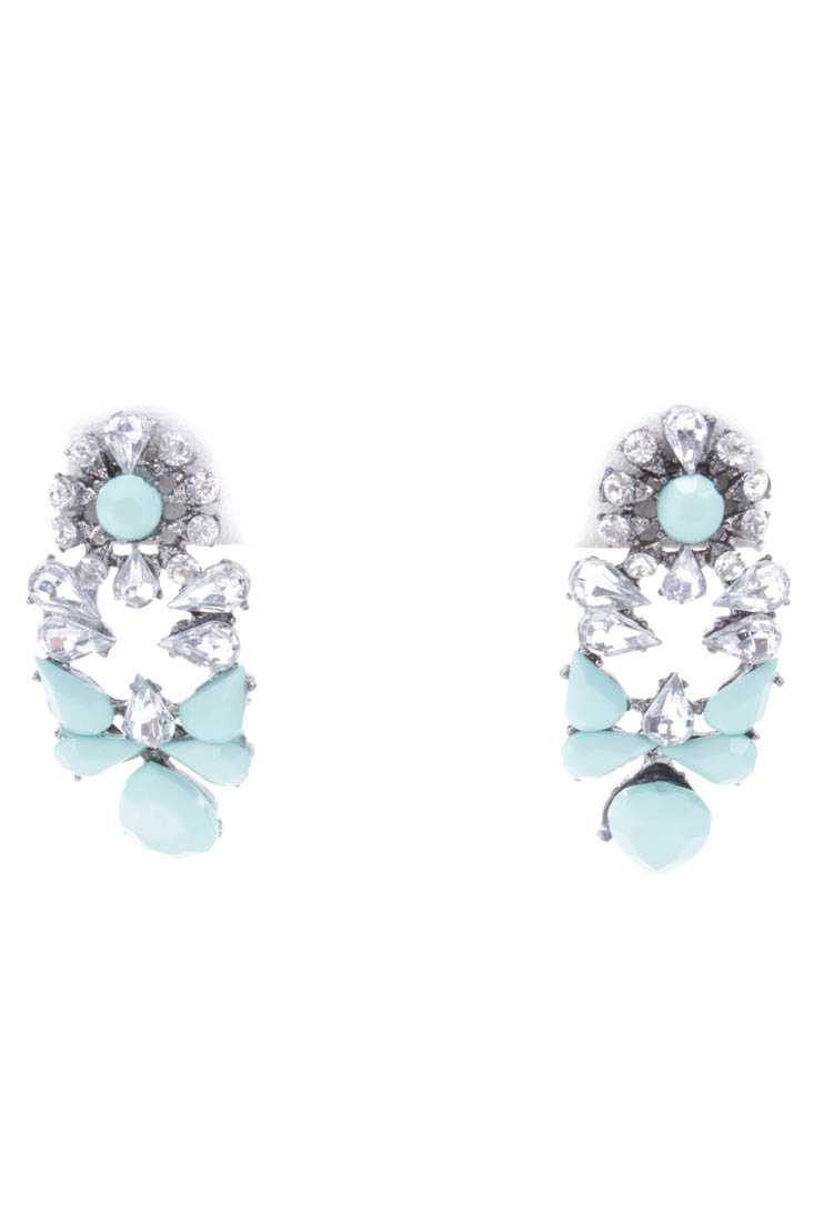 Mint Faceted Beaded Dangle Earrings