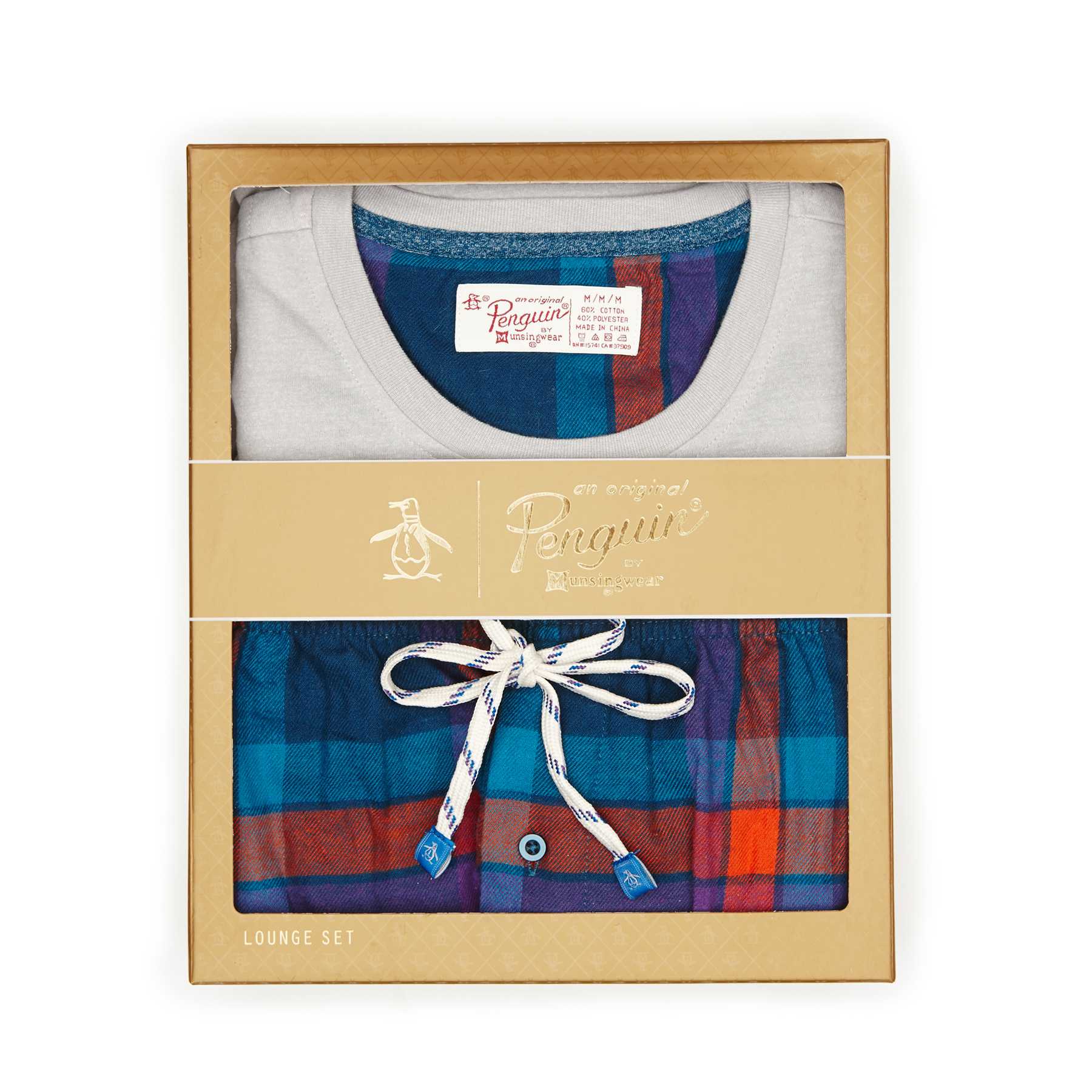 Original Penguin CREW AND FLANNEL PJ SET