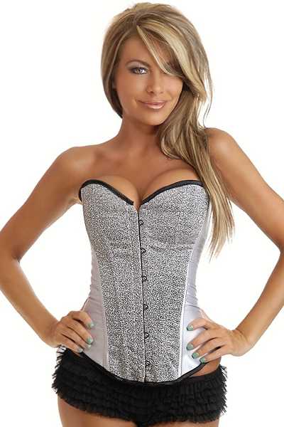 Silver Sequin Burlesque Corset Lingerie Intimates