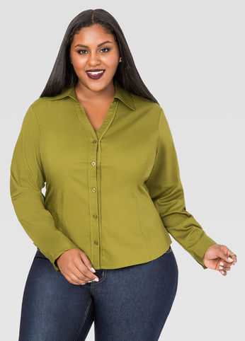 Placket Piping Button Front Shirt
