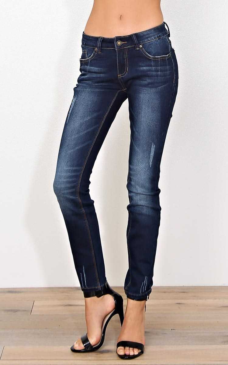 Janelle Denim Skinny Jeans - Dark Denim in Size by Styles For Less