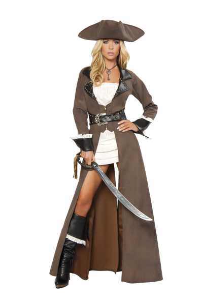 4 PC Pirate Captain Costume