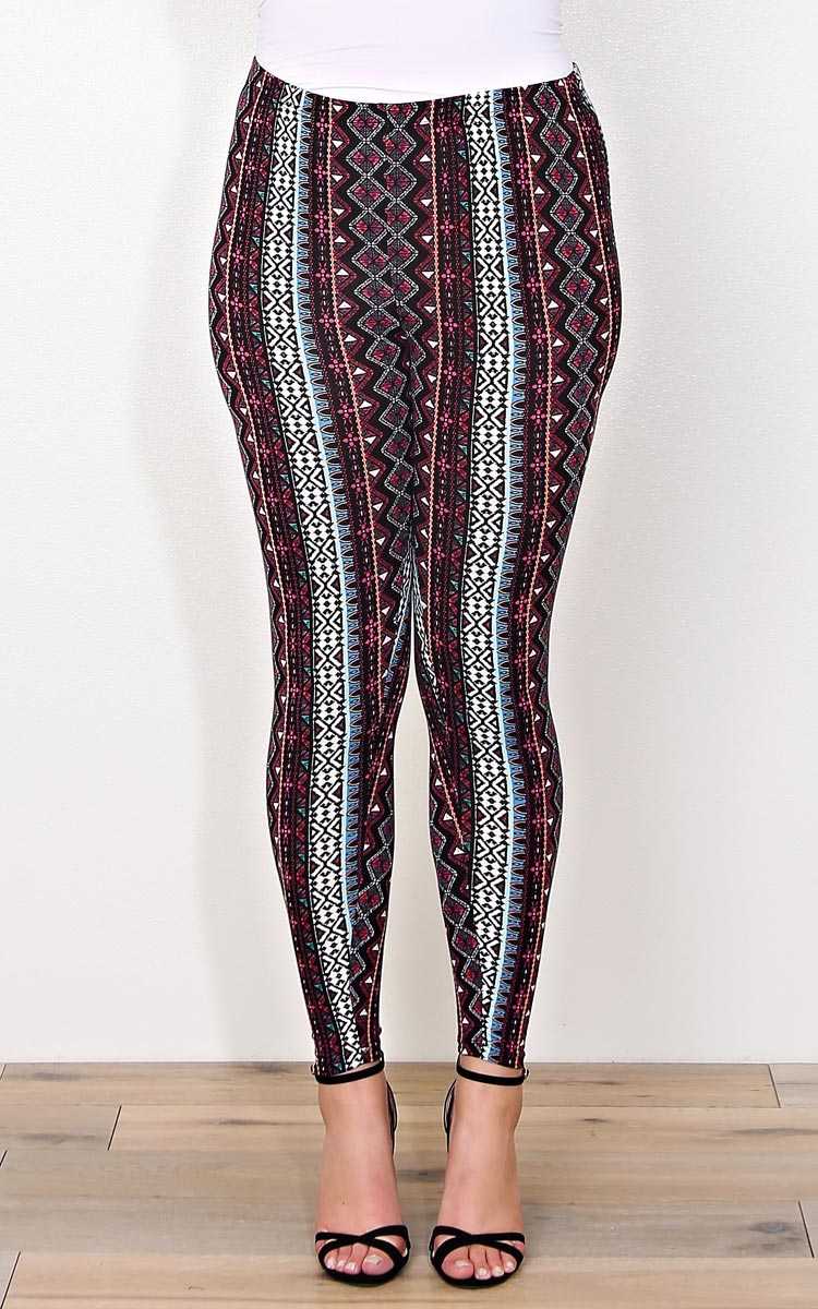 Plus Size Geovanna Knit Leggings - Black Combo in Size by Styles For Less